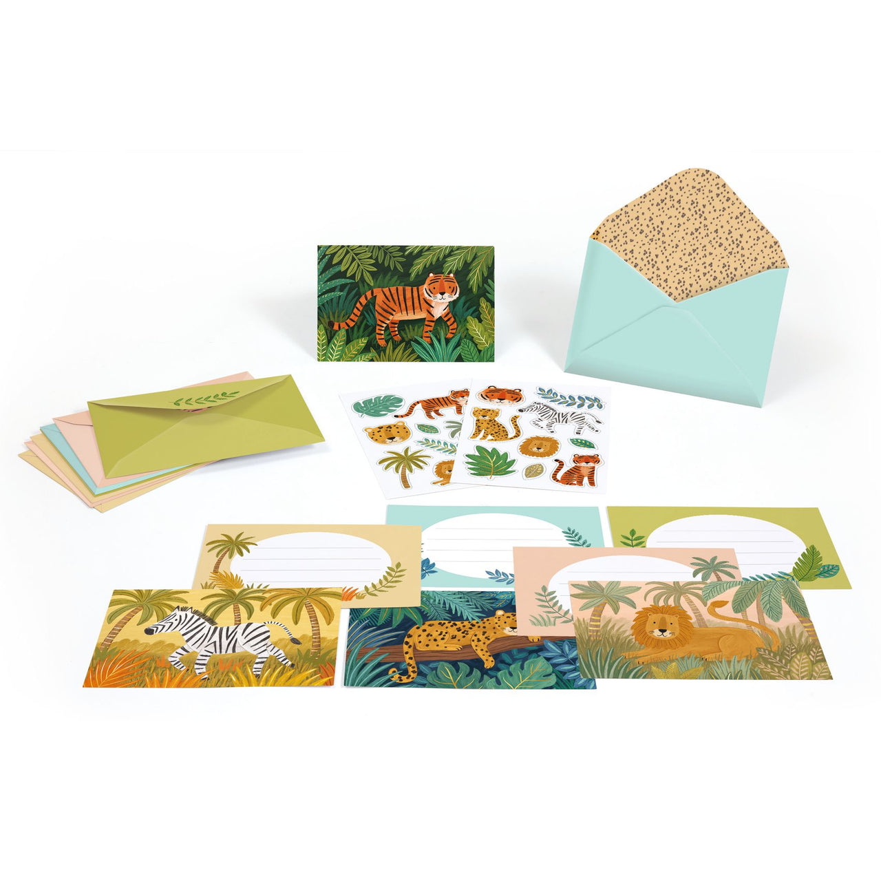 Djeco Inbjudningskort Jungle Animals (8st)