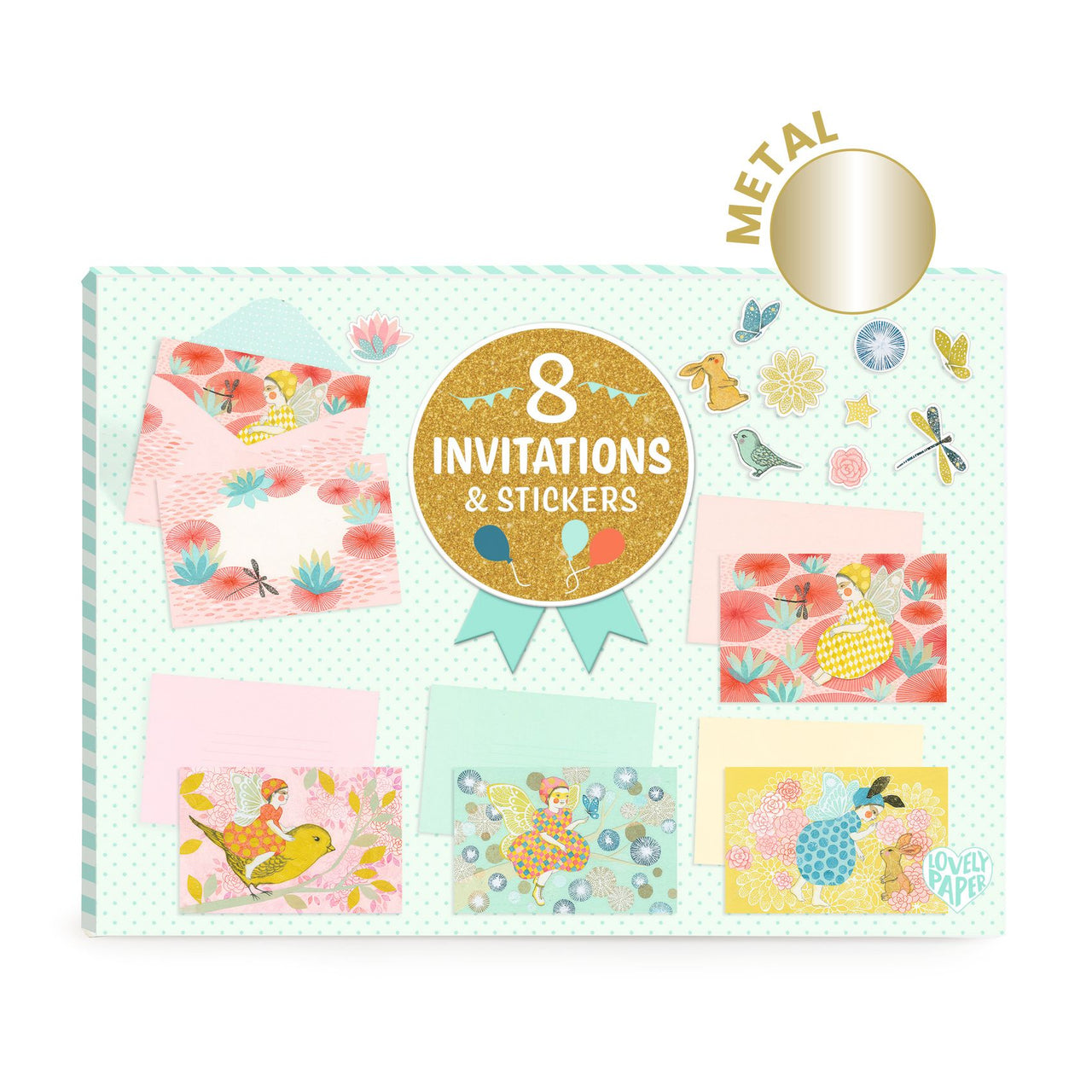 Djeco Inbjudningskort Fairies For a Day (8st)