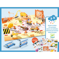 Thumbnail for Djeco Återanvändbara klistermärken Lift-Up Stickers Vehicles (80st)