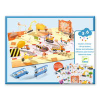 Thumbnail for Djeco Återanvändbara klistermärken Lift-Up Stickers Vehicles (80st)