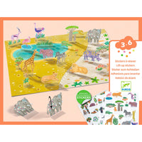 Thumbnail for Djeco Återanvändbara klistermärken Lift-Up Stickers Animals (80st)