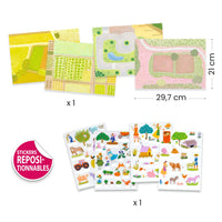 Thumbnail for Djeco Återanvändbara klistermärken Lift-Up Stickers Farm (80st)