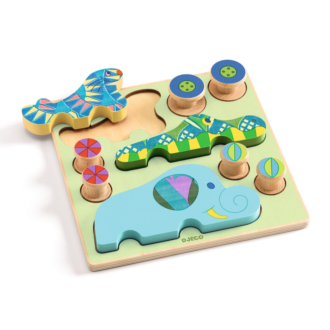 Djeco Pussel och 3st rullande fordon (3 x 3 bitar)