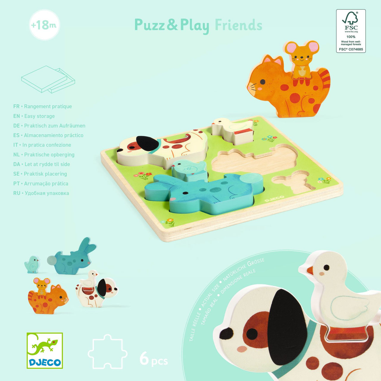 Djeco Pussel Puzz & Play Friends (6 bitar)