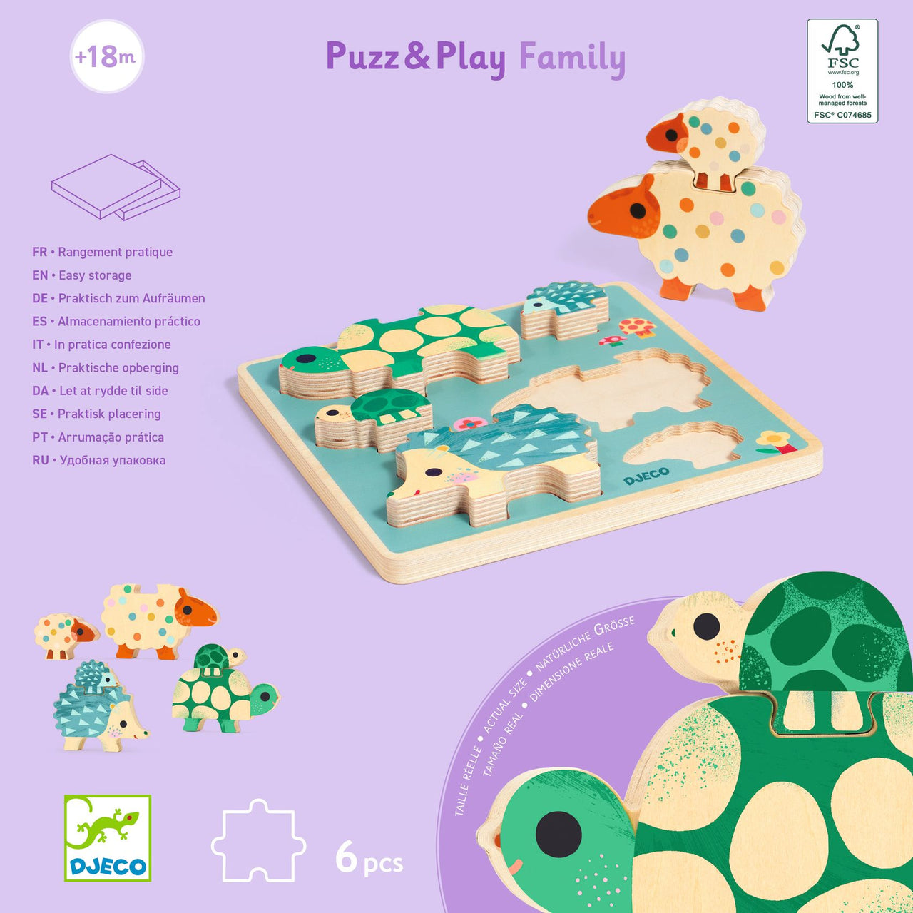 Djeco Pussel Puzz & Play Family (6 bitar)