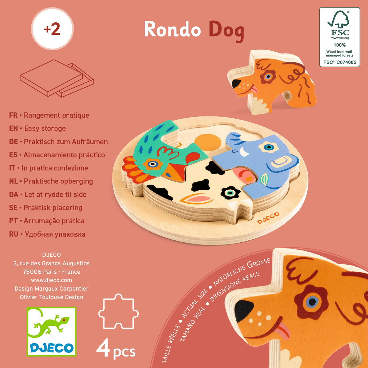 Djeco Reliefpussel Rondo Coco (4 bitar)