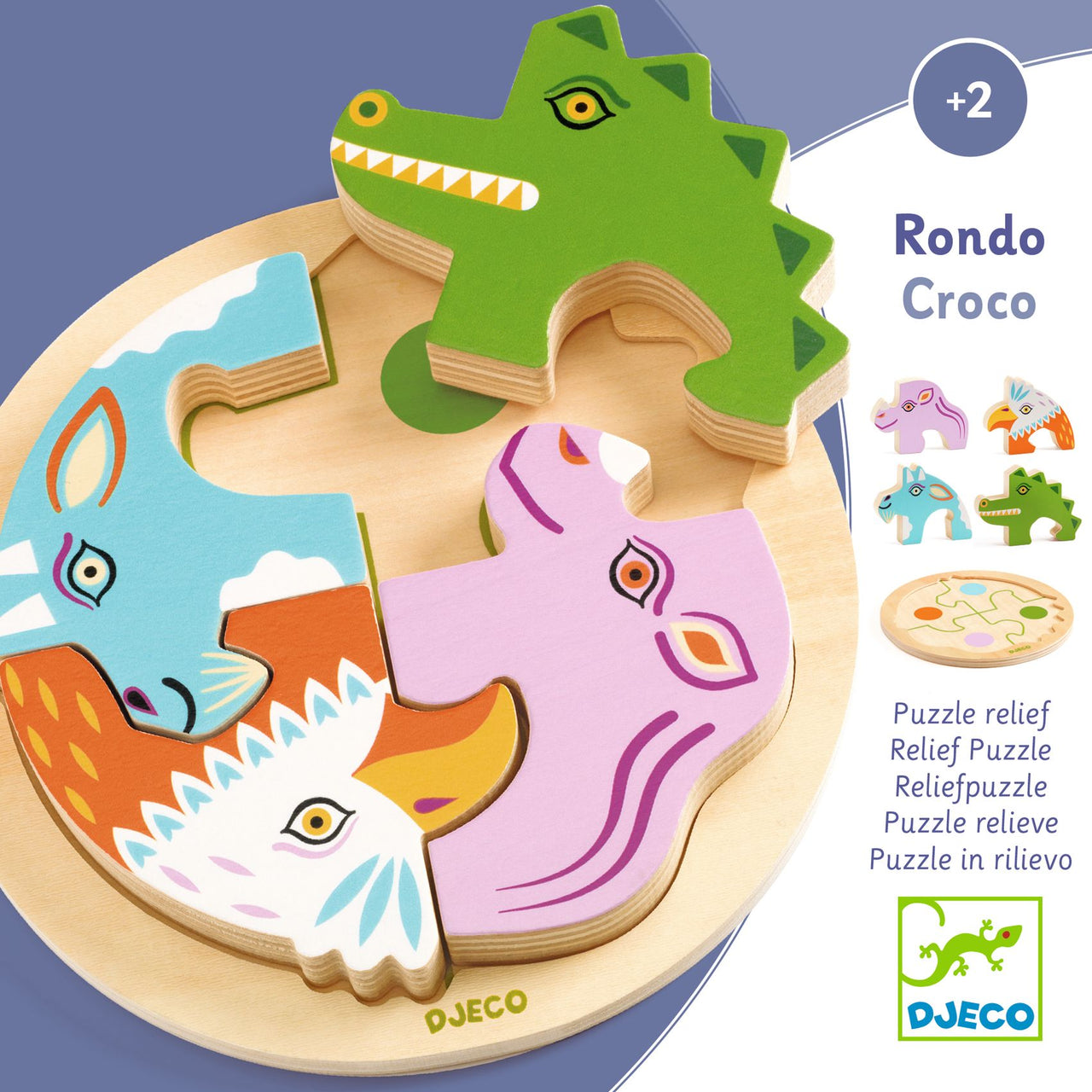 Djeco Reliefpussel Rondo Croco (4 bitar)
