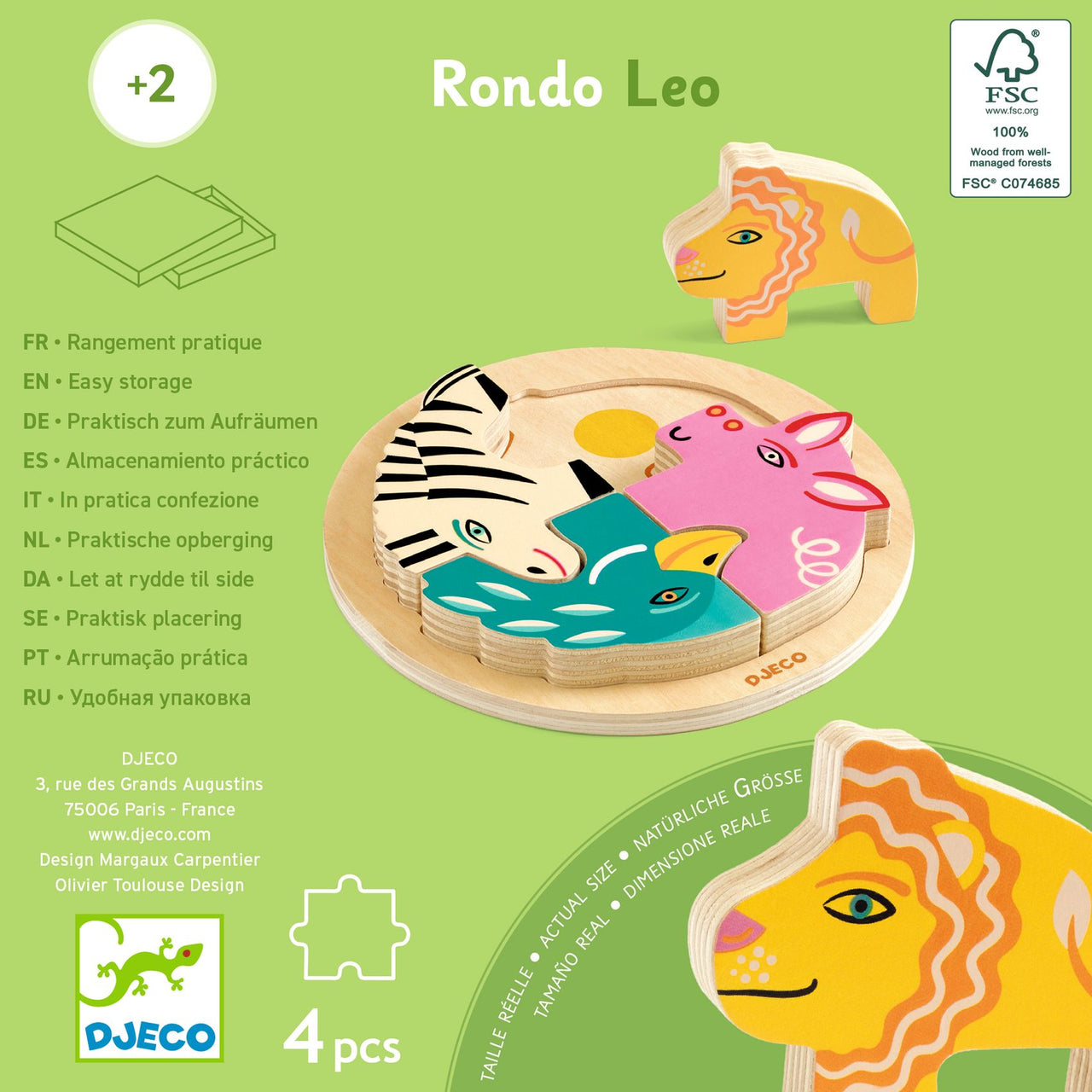 Djeco Reliefpussel Rondo Leo (4 bitar)