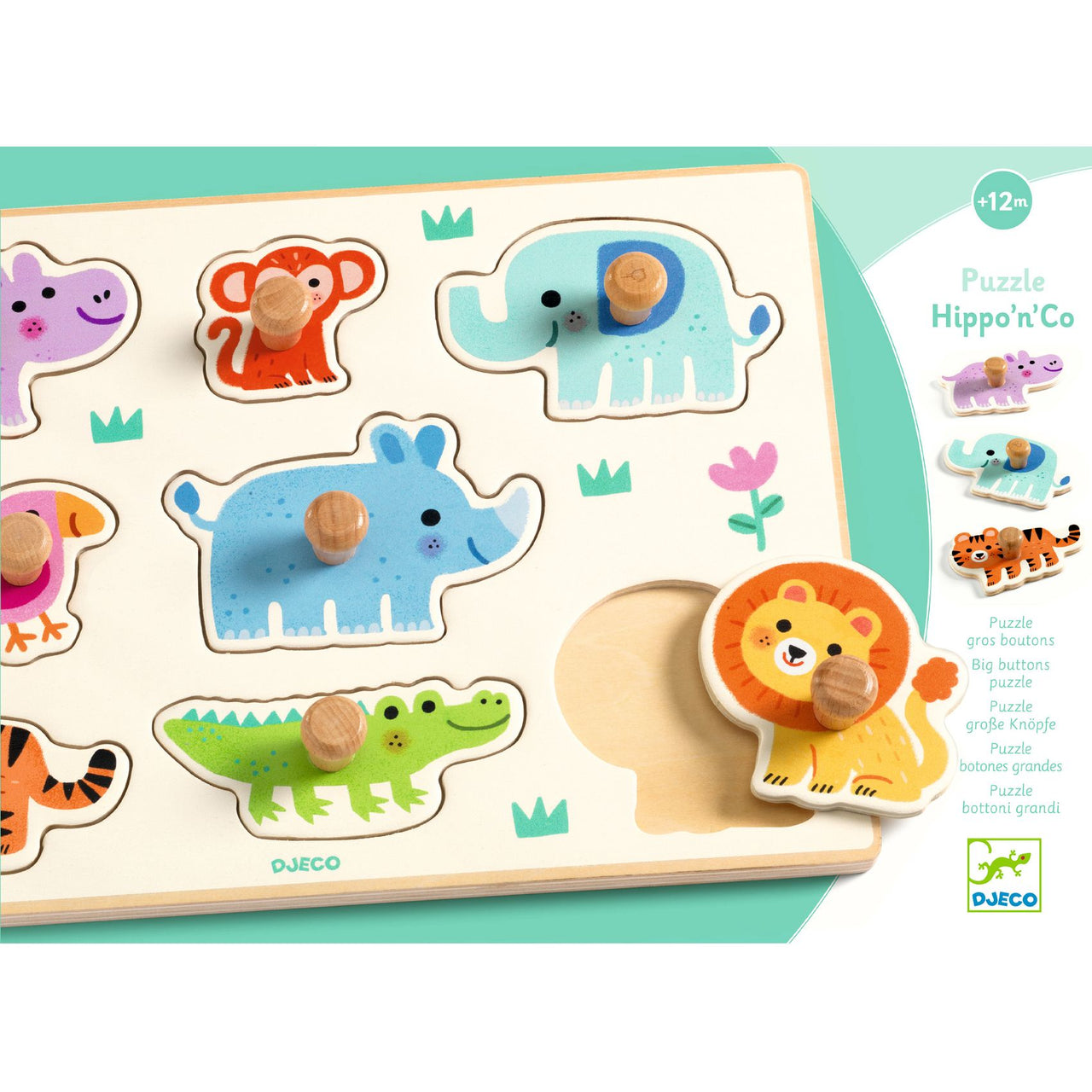 Djeco Pussel Hippo'n'Co (8 bitar)