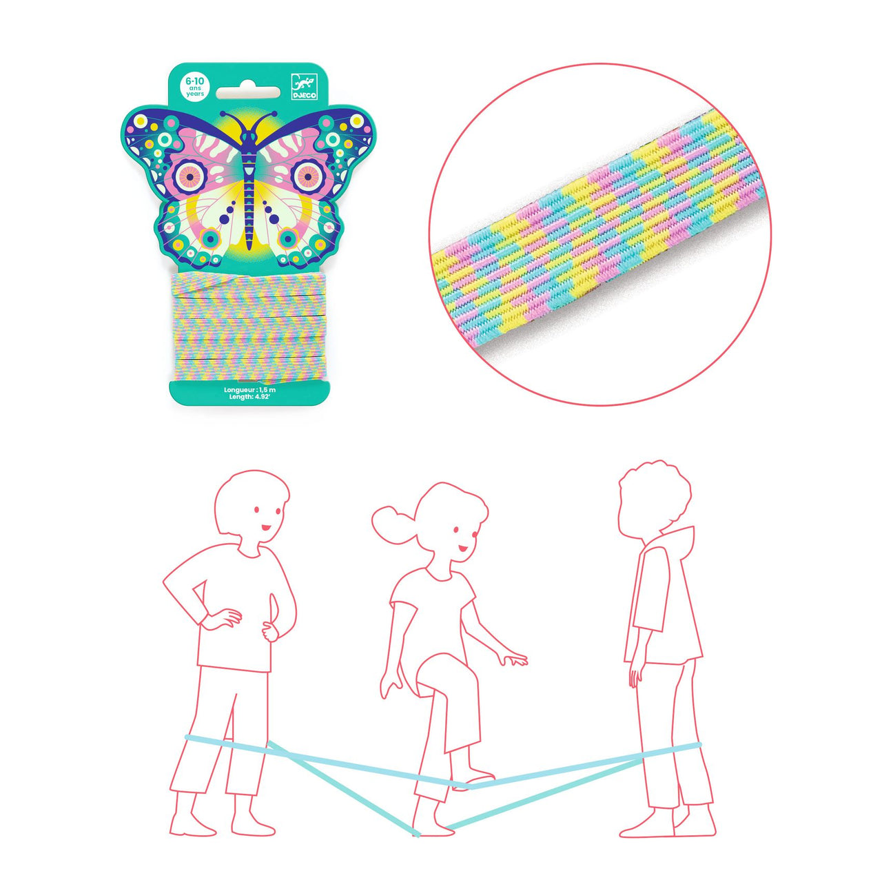 Djeco Kinesiskt hopprep Butterfly (1,5m)