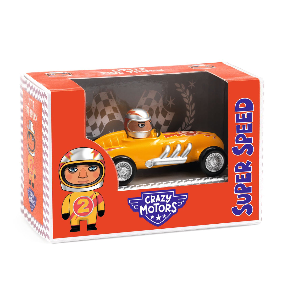 Djeco Leksaksbilar Crazy Motors Yellow Super Speed