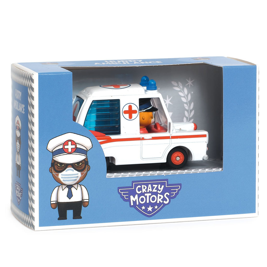 Djeco Legetøjsbiler Crazy Motors Hurry Ambulance