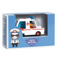 Thumbnail for Djeco Leksaksbilar Crazy Motors Hurry Ambulance