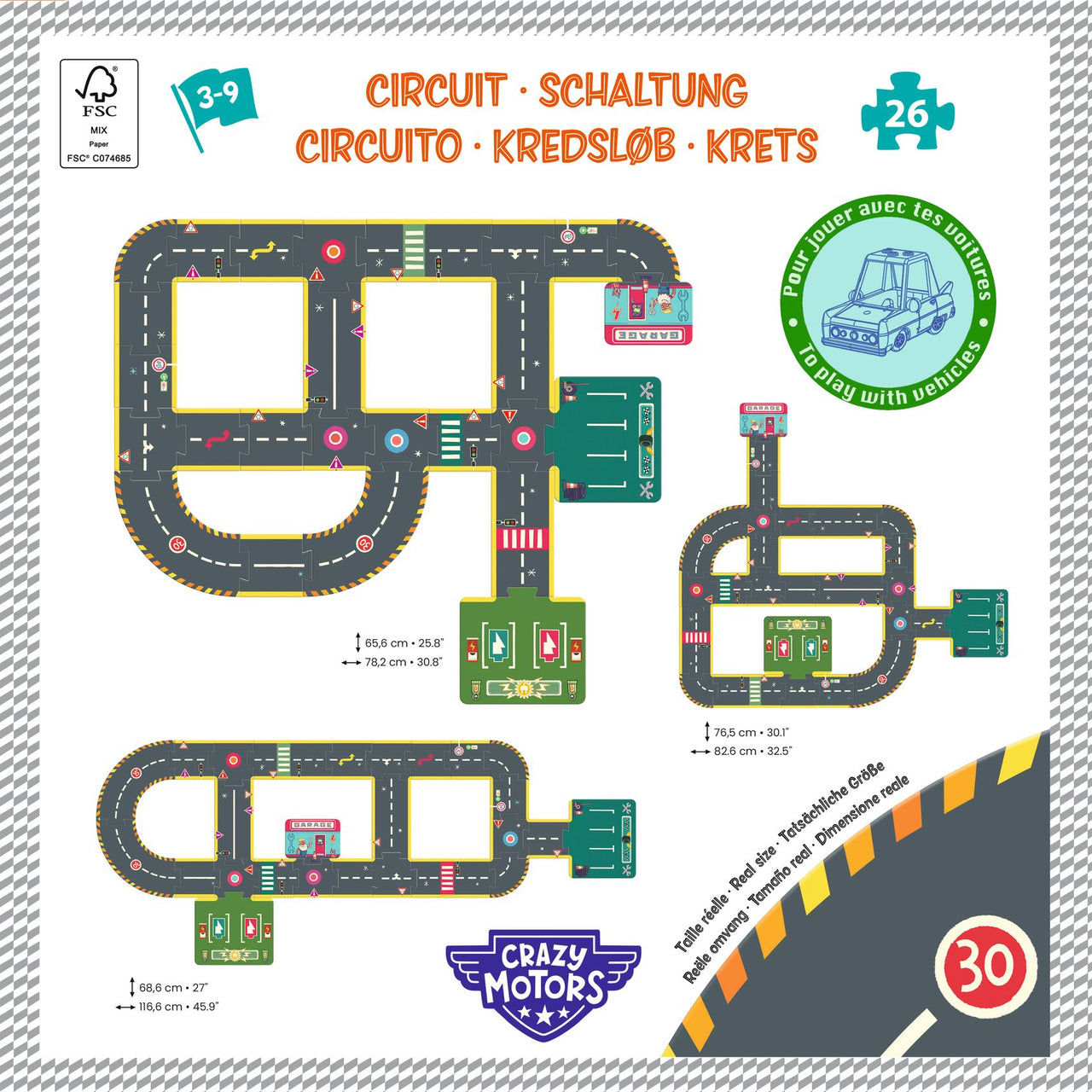 Djeco Pussel Crazy Motors Circuit (26 bitar)