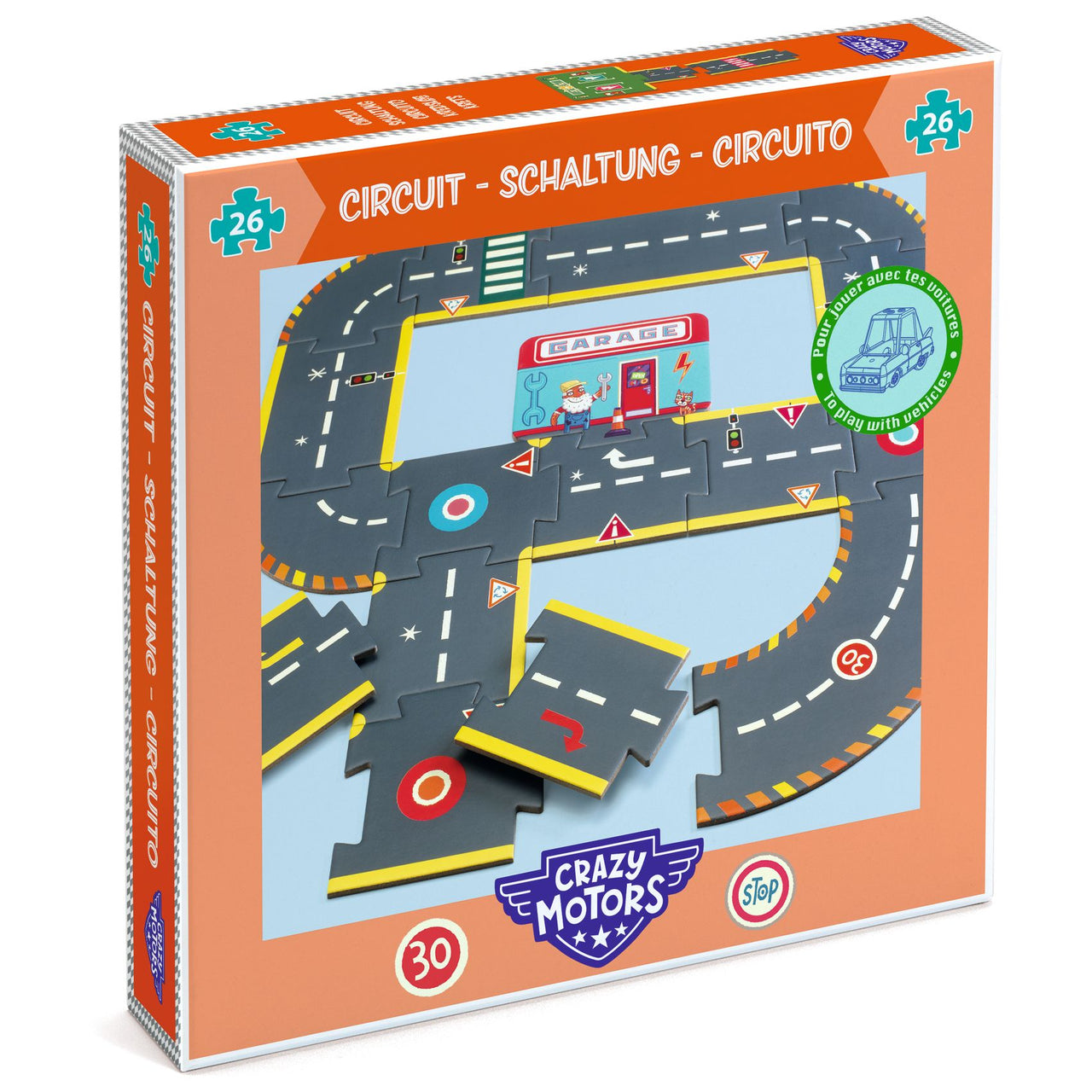 Djeco Pussel Crazy Motors Circuit (26 bitar)