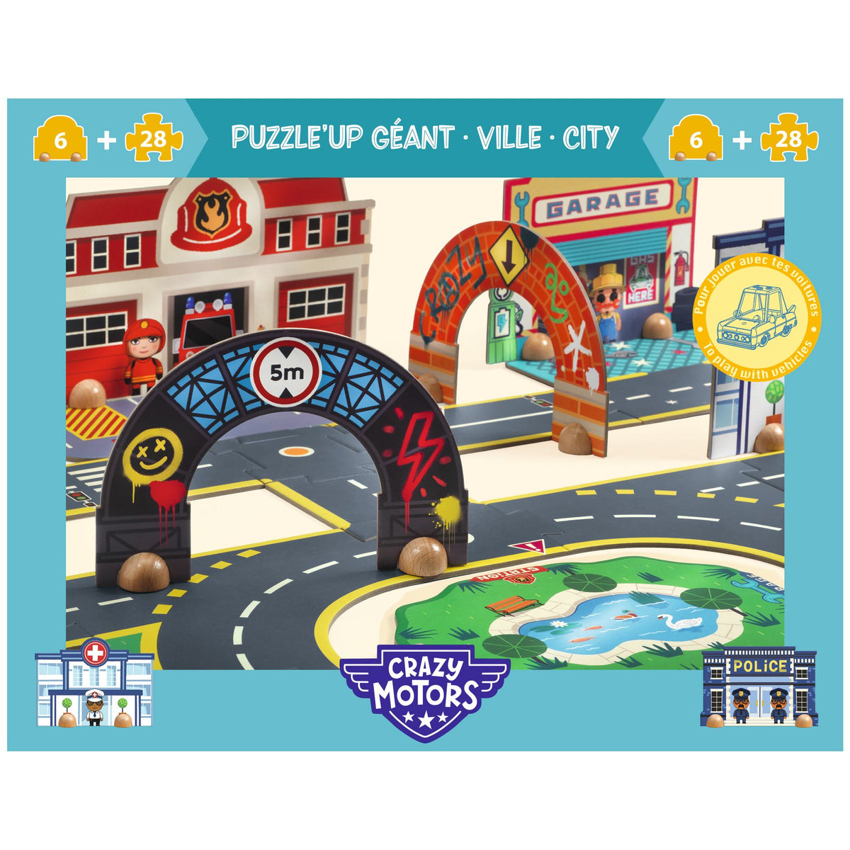 Djeco Golvpussel Crazy Motors (33 bitar)