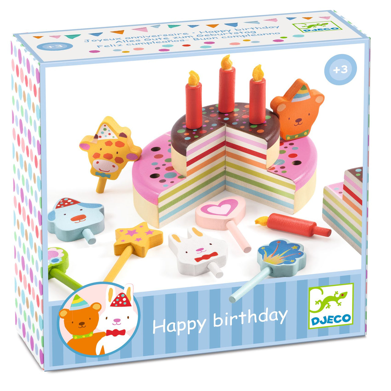 Djeco Leksakstårta i trä Happy Birthday