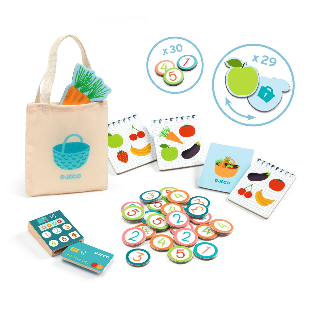 Djeco Marknadsstånd i trä Léa & Milo Little Market