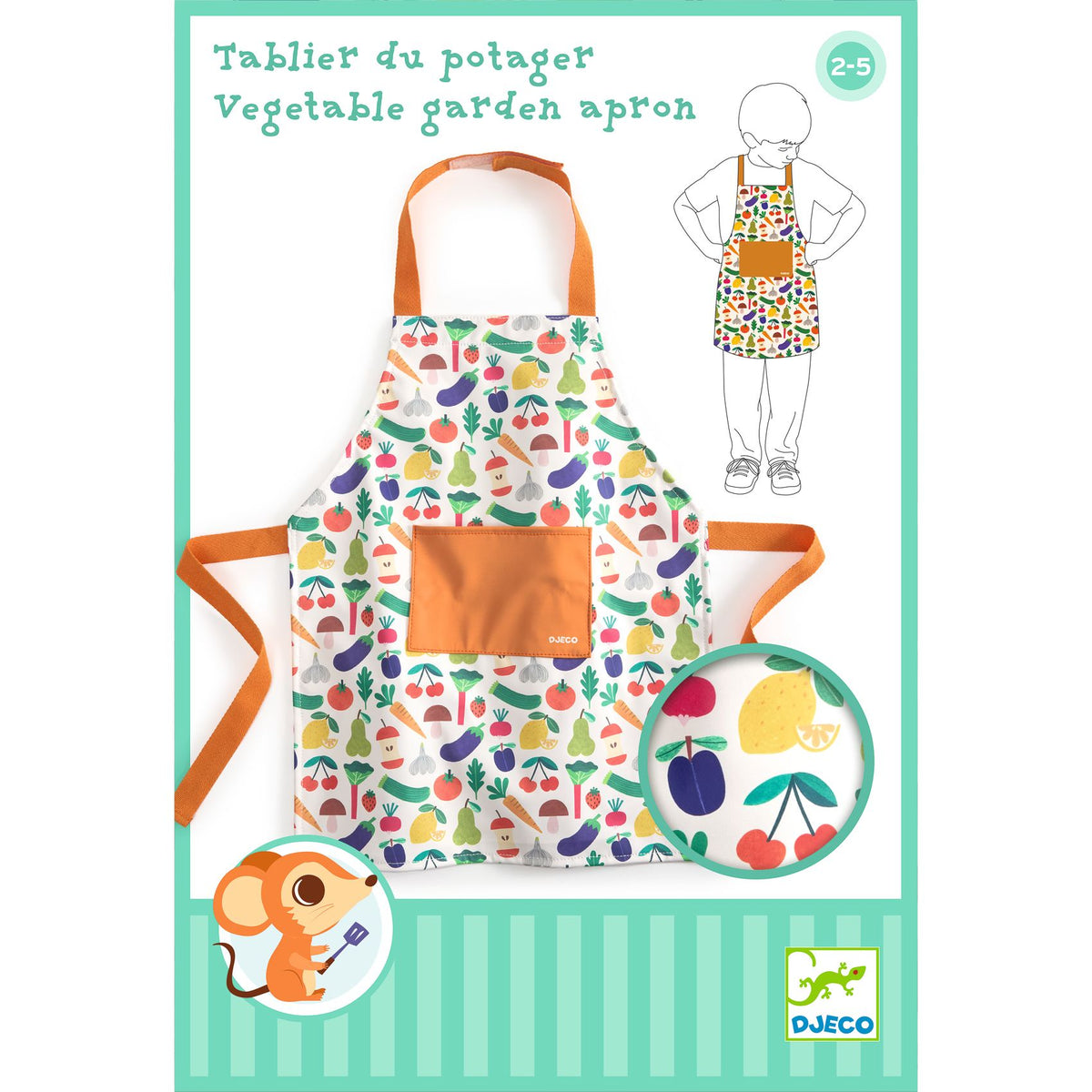 Djeco Målarrock Grönsakslandet med fickor (46cm)