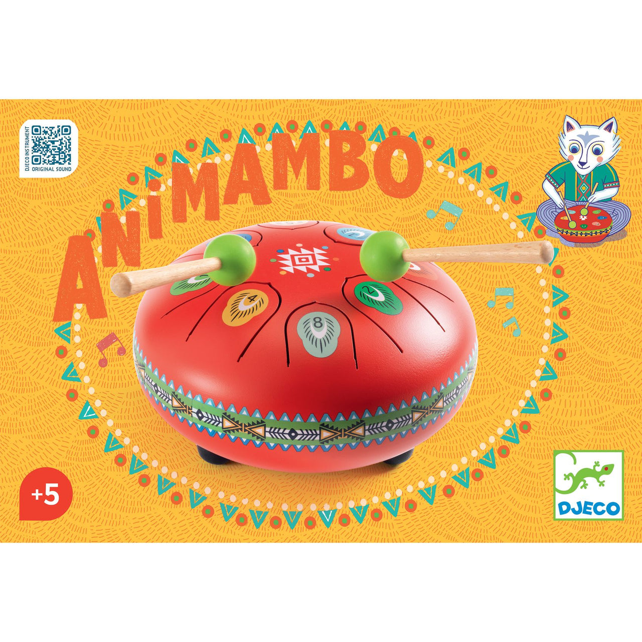 Djeco Trumma Tongue Drum Röd (8 toner)