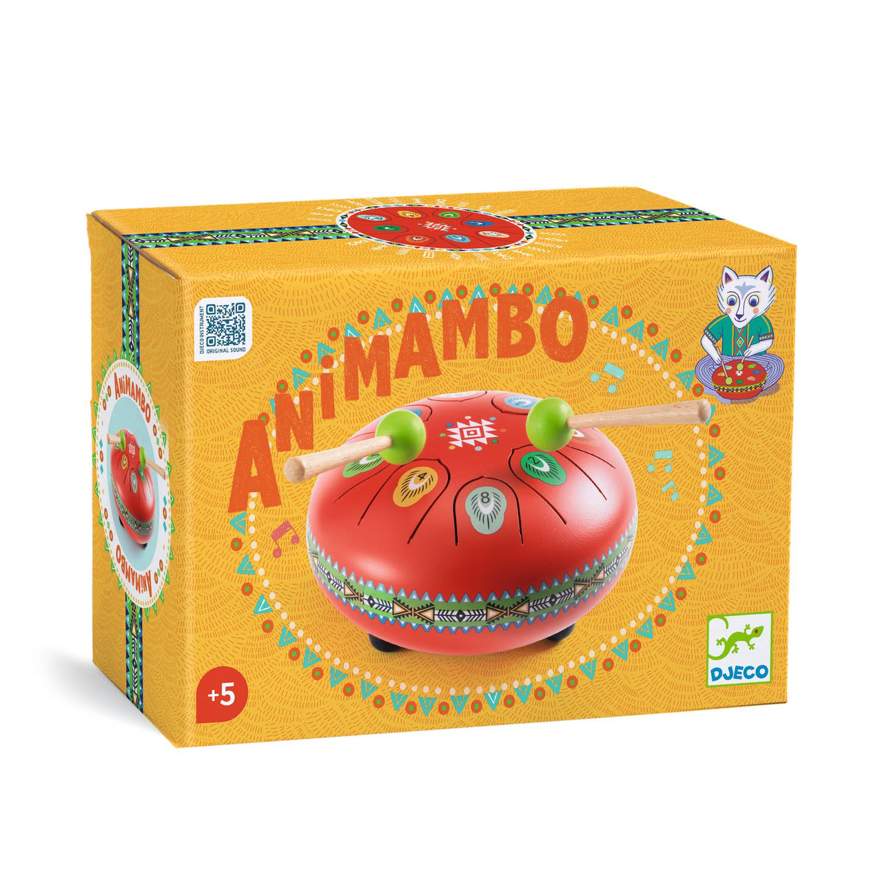 Djeco Trumma Tongue Drum Röd (8 toner)
