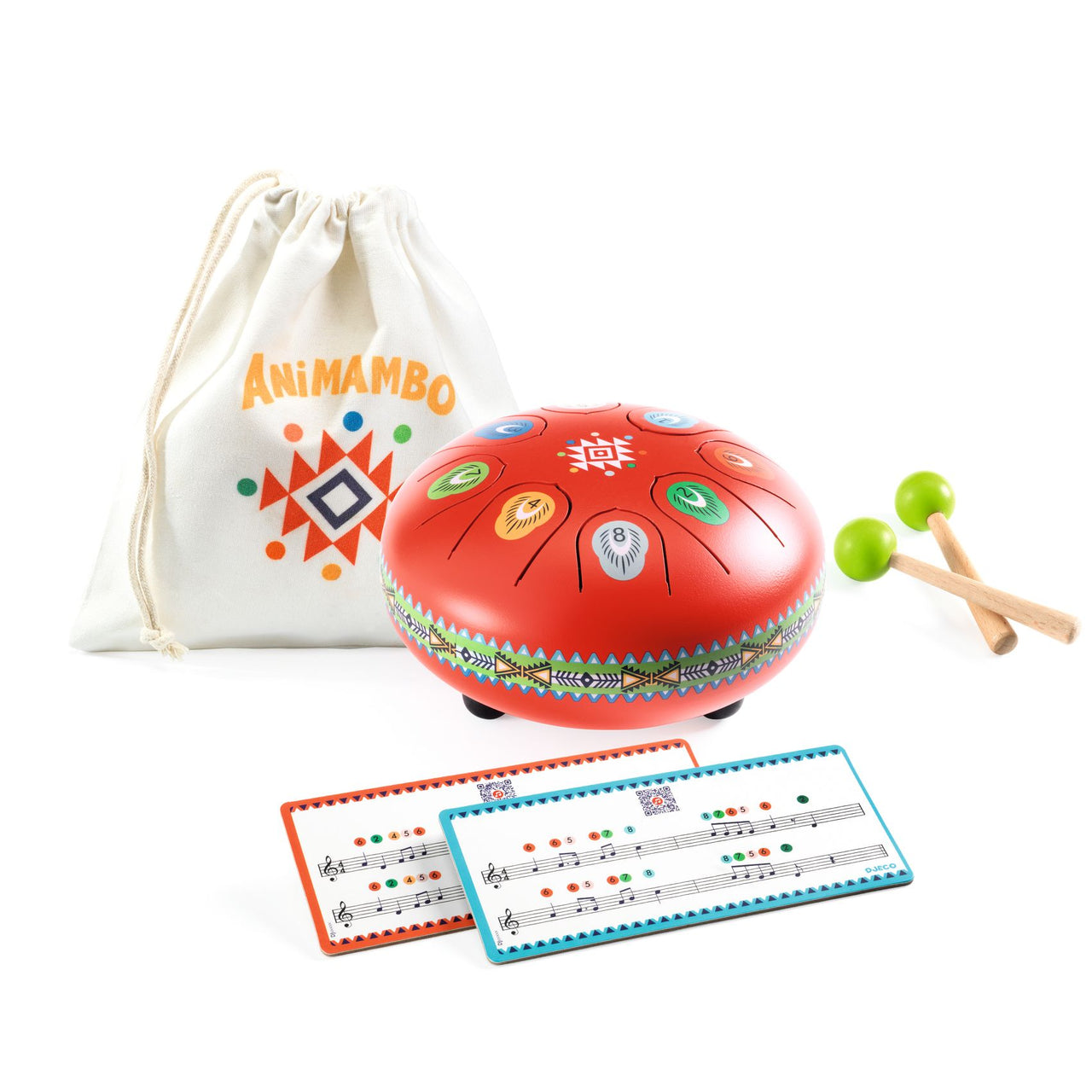 Djeco Trumma Tongue Drum Röd (8 toner)