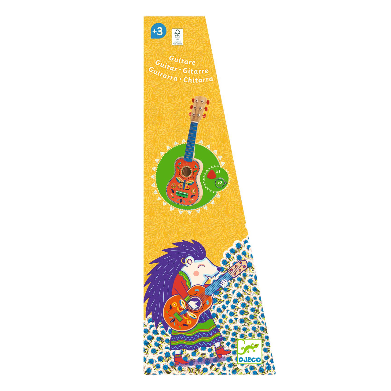 Djeco Gitarr med 6 metallsträngar (54cm)