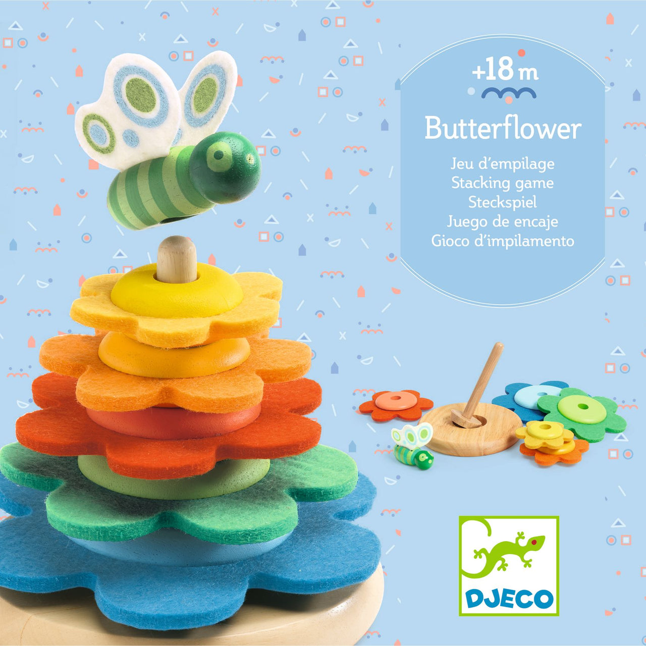 Djeco Stapelleksak Butterflower (8 delar)