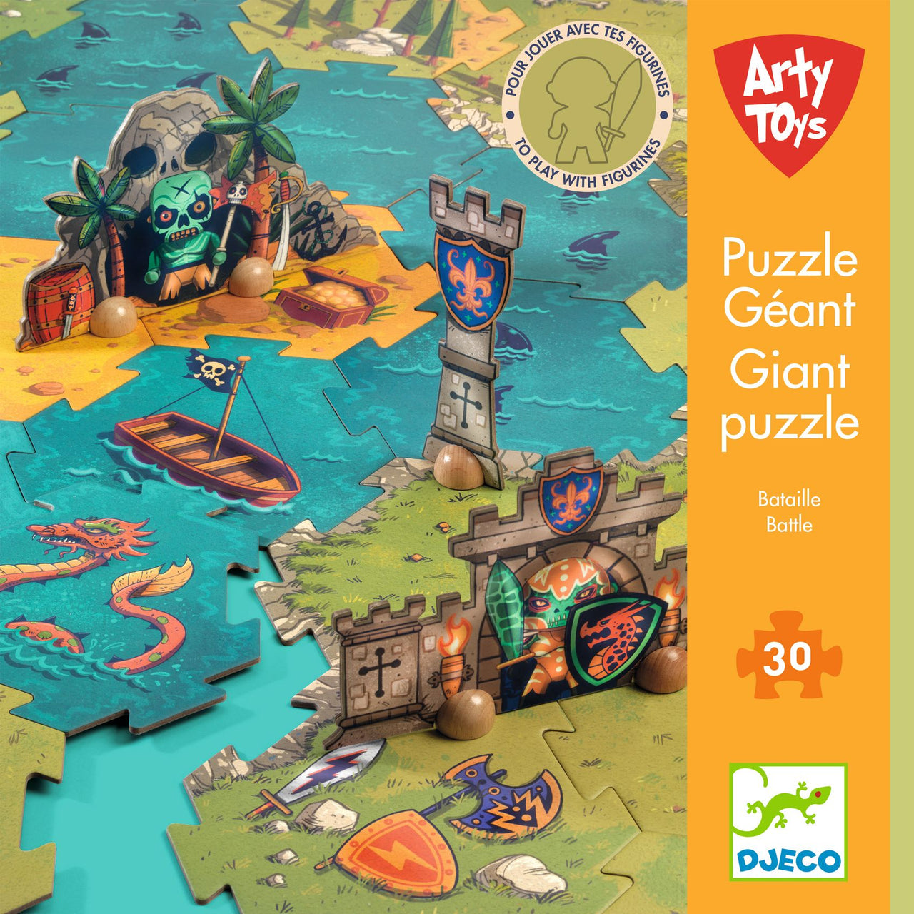 Djeco Gigantiskt Pussel Battle (30 bitar, 68x94cm)