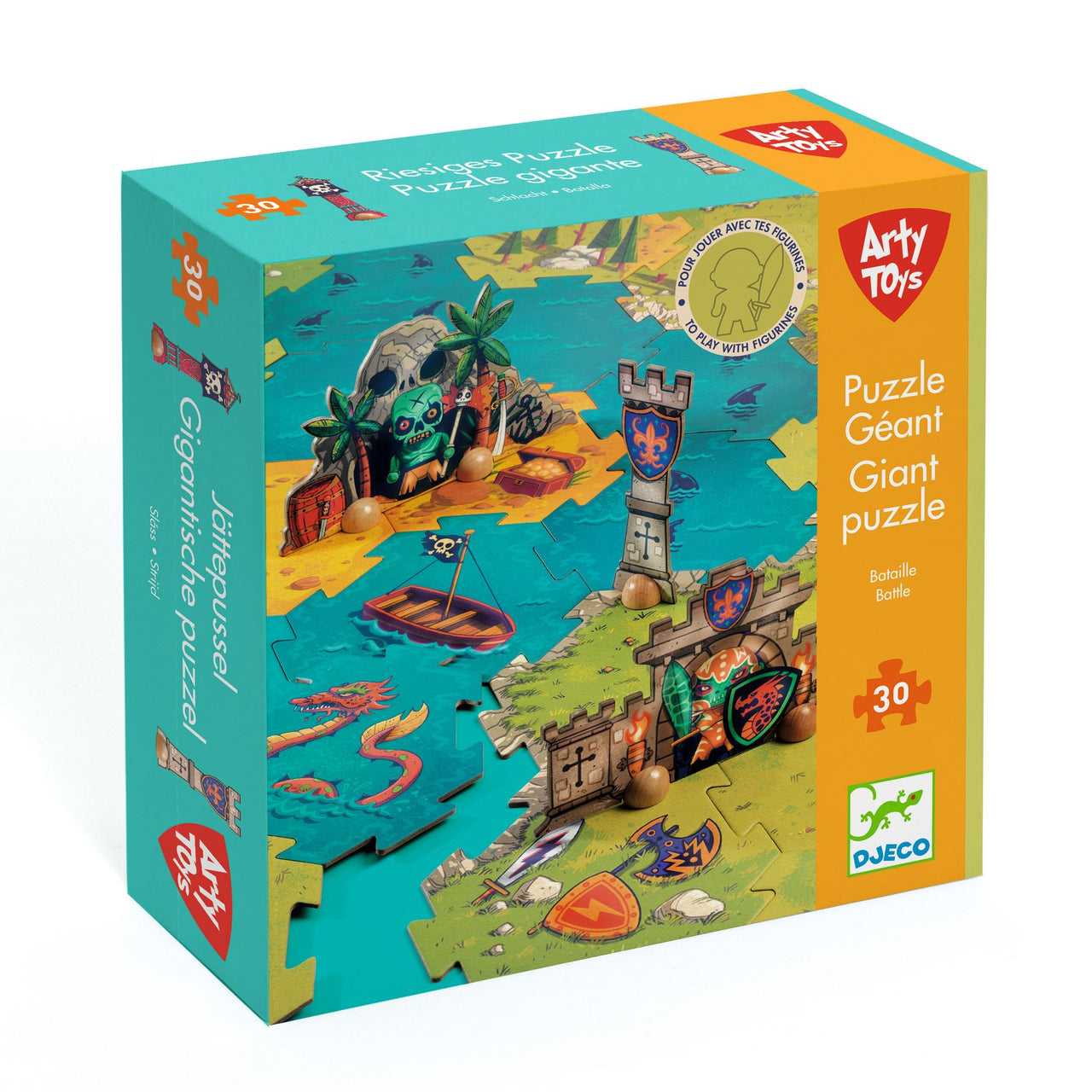 Djeco Gigantiskt Pussel Battle (30 bitar, 68x94cm)