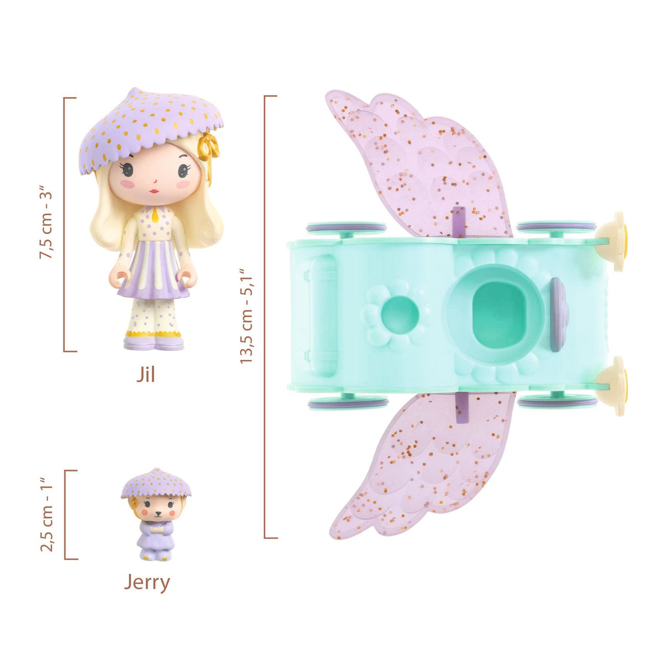 Djeco Tinyly Figurset Jil och molnbilen Tinycar