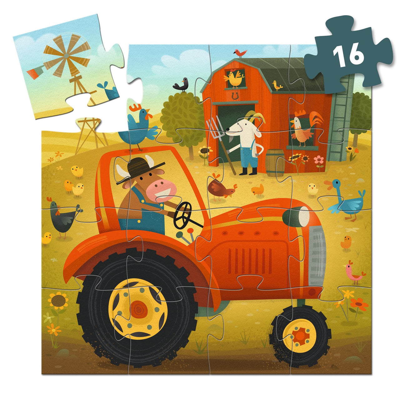 Djeco Pussel The Tractor (16 bitar)
