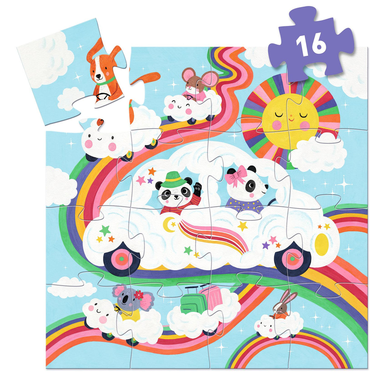 Djeco Pussel Cloud Car (16 bitar)