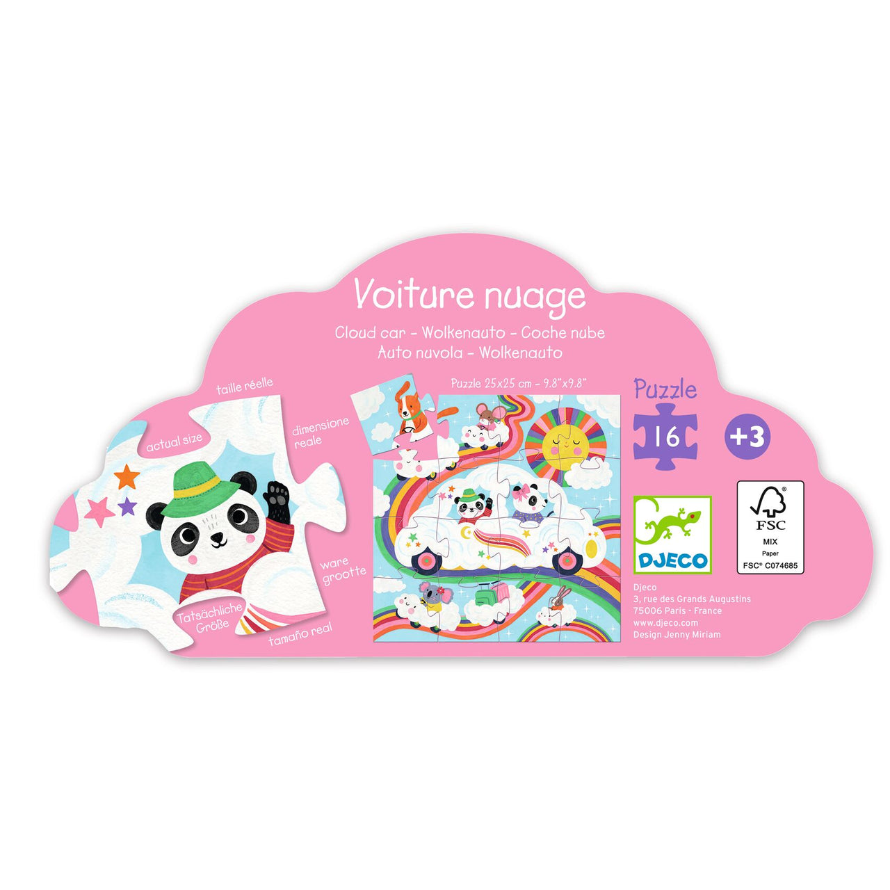 Djeco Pussel Cloud Car (16 bitar)