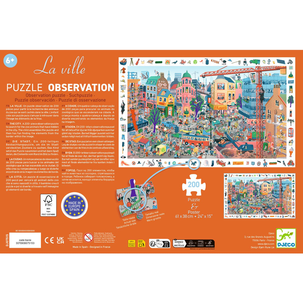 Djeco observationspuslespil The City (200 brikker)
