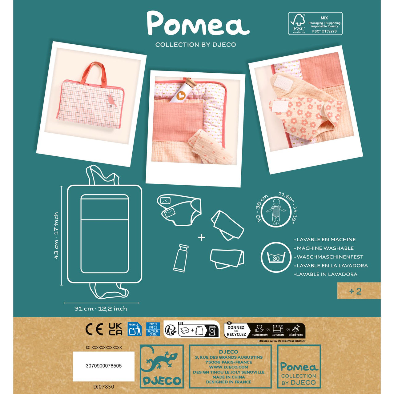 Djeco POMEA Skötväska Pink Peak