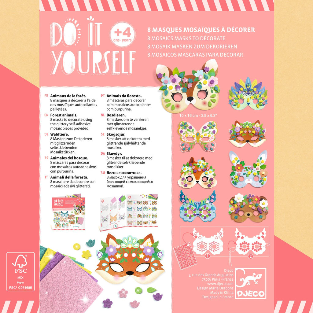 Djeco DIY Masker Skovdyr (8 stk.)