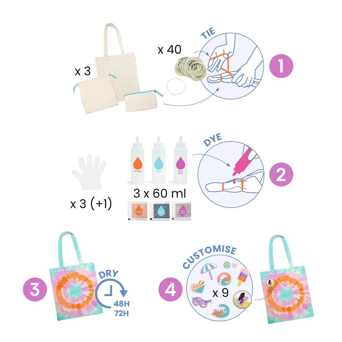 Djeco DIY Batikpyssel Sunshine Camp