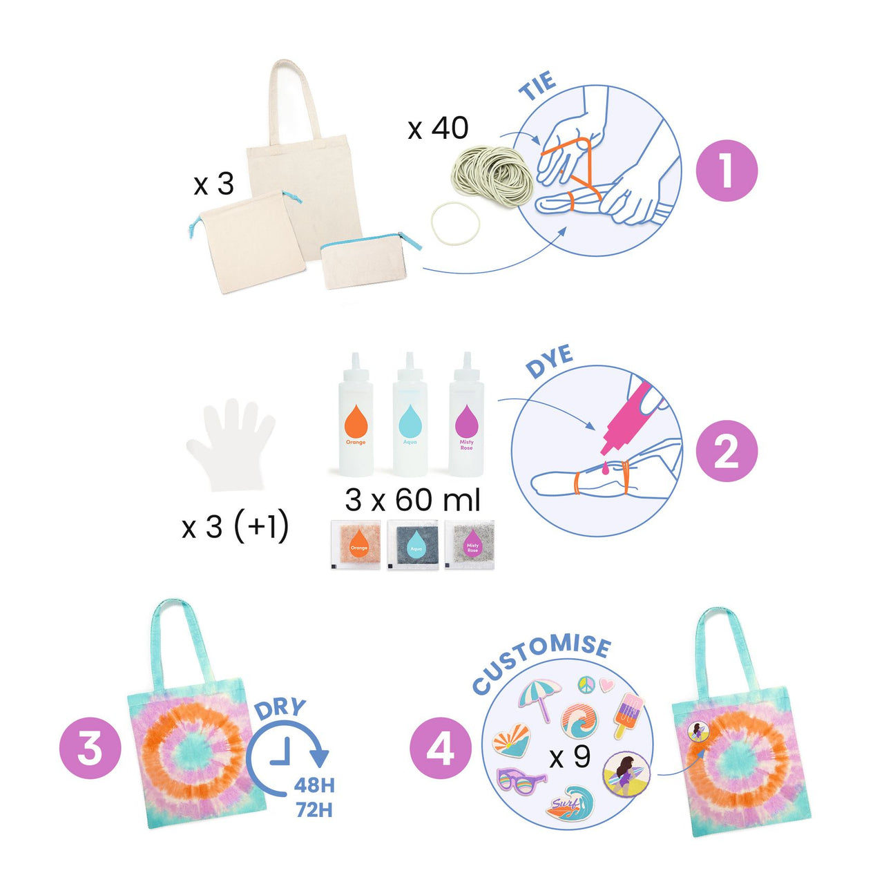 Djeco DIY Batikpyssel Sunshine Camp