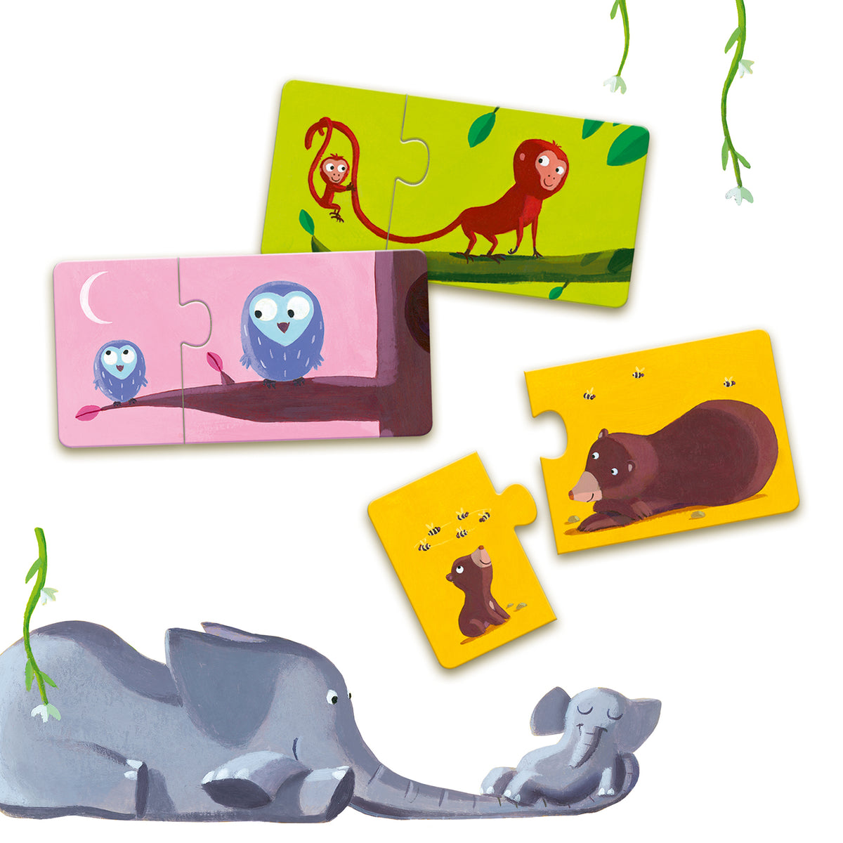Djeco Pussel Duo Mom and Baby (12 pussel)