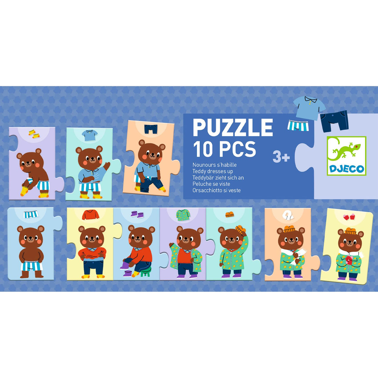 Djeco Sekvenspussel Teddy Dresses Up (10 bitar)
