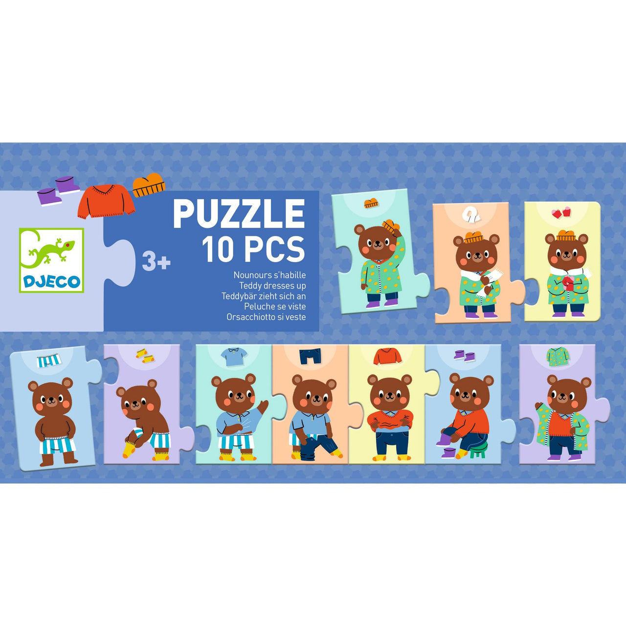 Djeco Sekvenspussel Teddy Dresses Up (10 bitar)