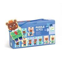 Thumbnail for Djeco Sekvenspussel Teddy Dresses Up (10 bitar)