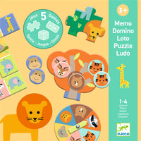 Thumbnail for Djeco Spel 5-i-1 Wild Animals
