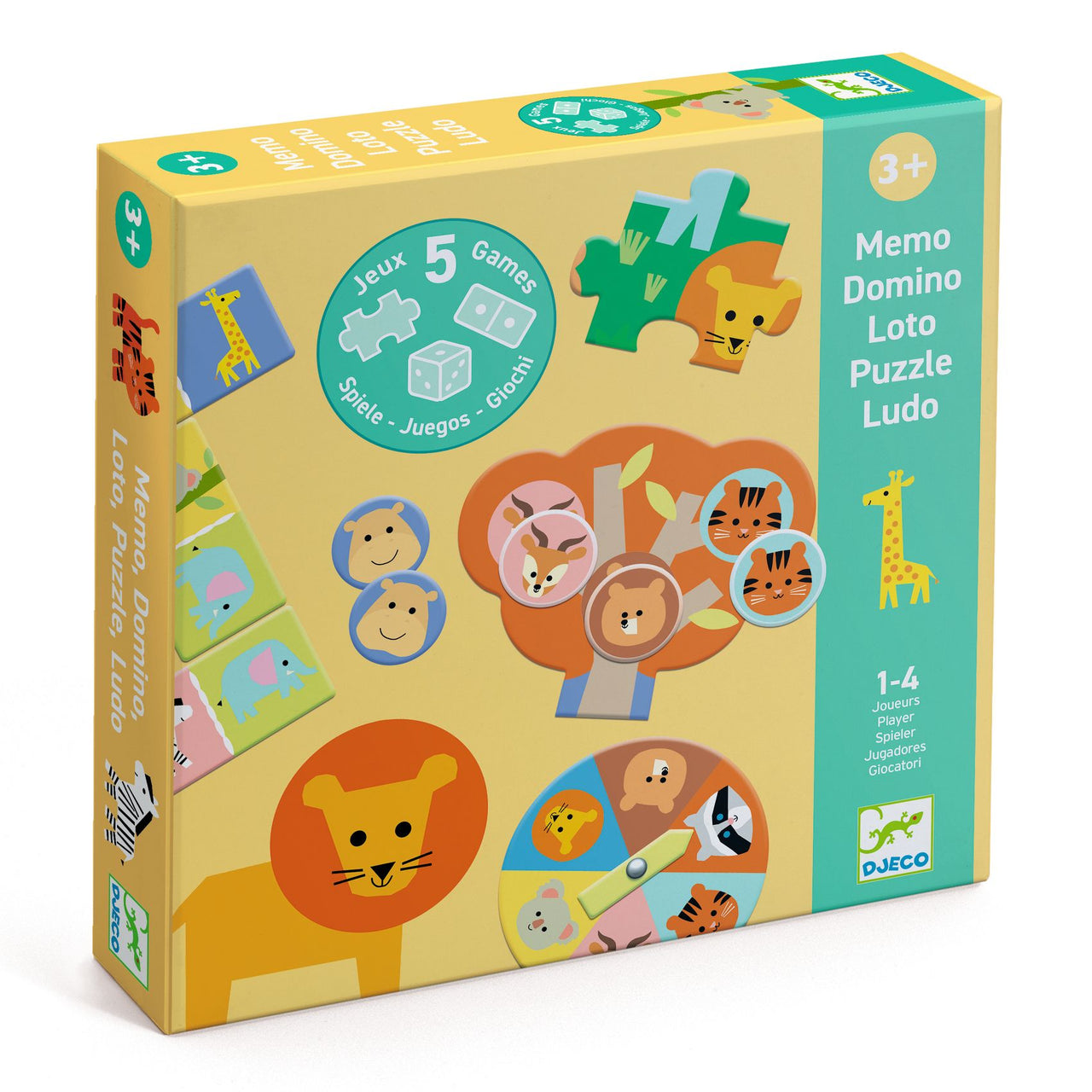 Djeco Spel 5-i-1 Wild Animals
