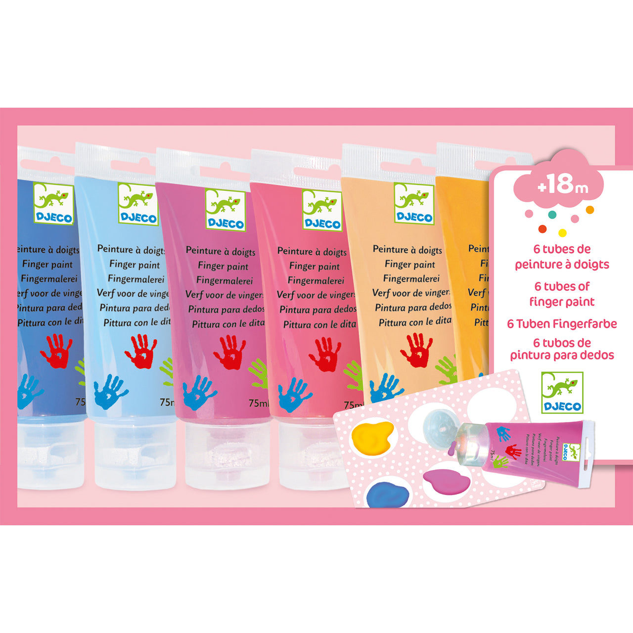 Djeco Fingerfärg Sweet (6 tuber)