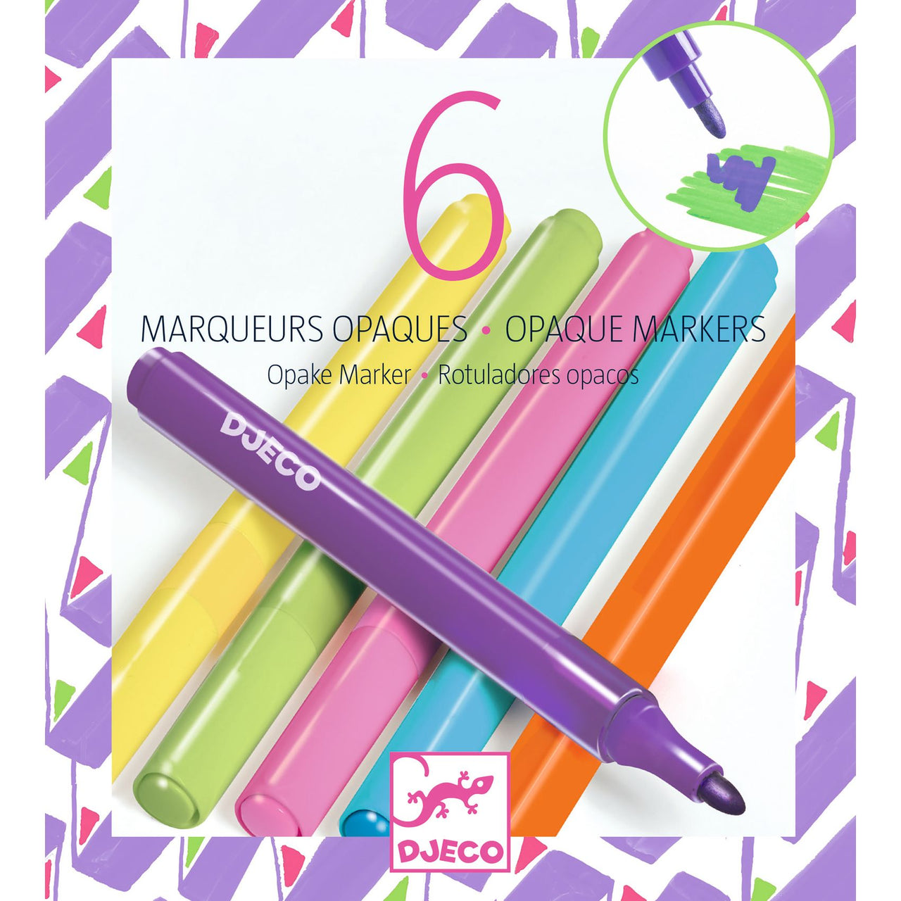 Djeco Tuschpennor Opaque Markers 80s (6 färger)