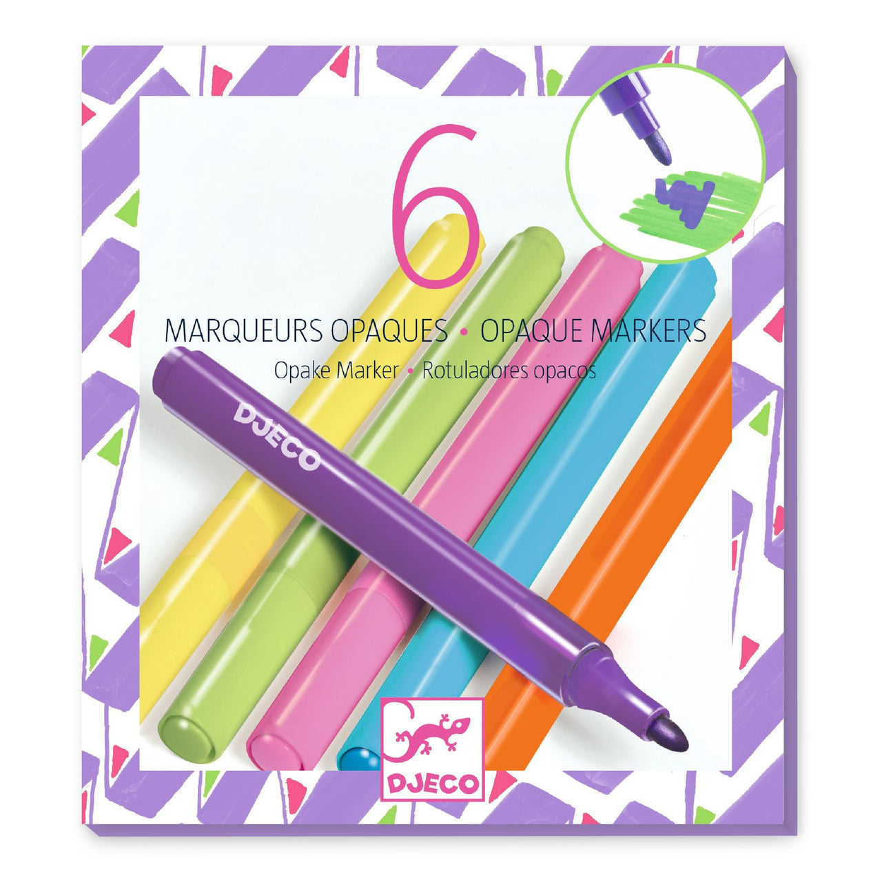 Djeco Tuschpennor Opaque Markers 80s (6 färger)