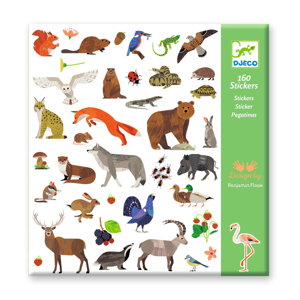 Djeco Klistermärken Fauna (160st)