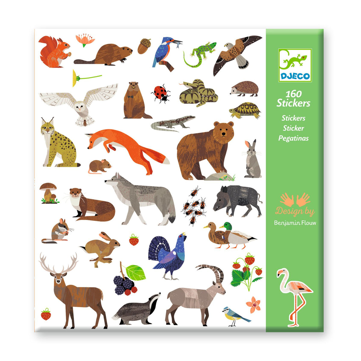 Djeco Klistermärken Fauna (160st)